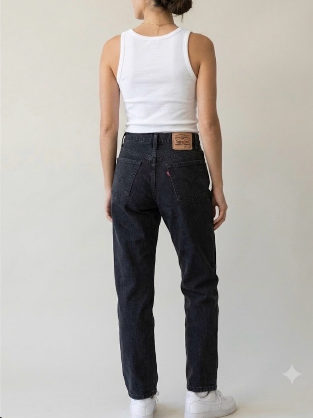 Vintage Levis 550 Relaxed Fit Tapered Leg Black Jeans 30" Waist Made in USA